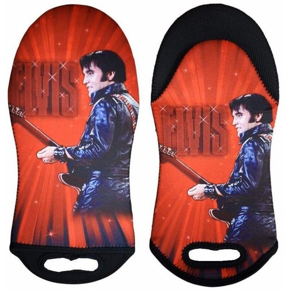 Red New 68 Comeback Oven Mitt Elvis Presley Kitchen Guitar King of Rock and Roll